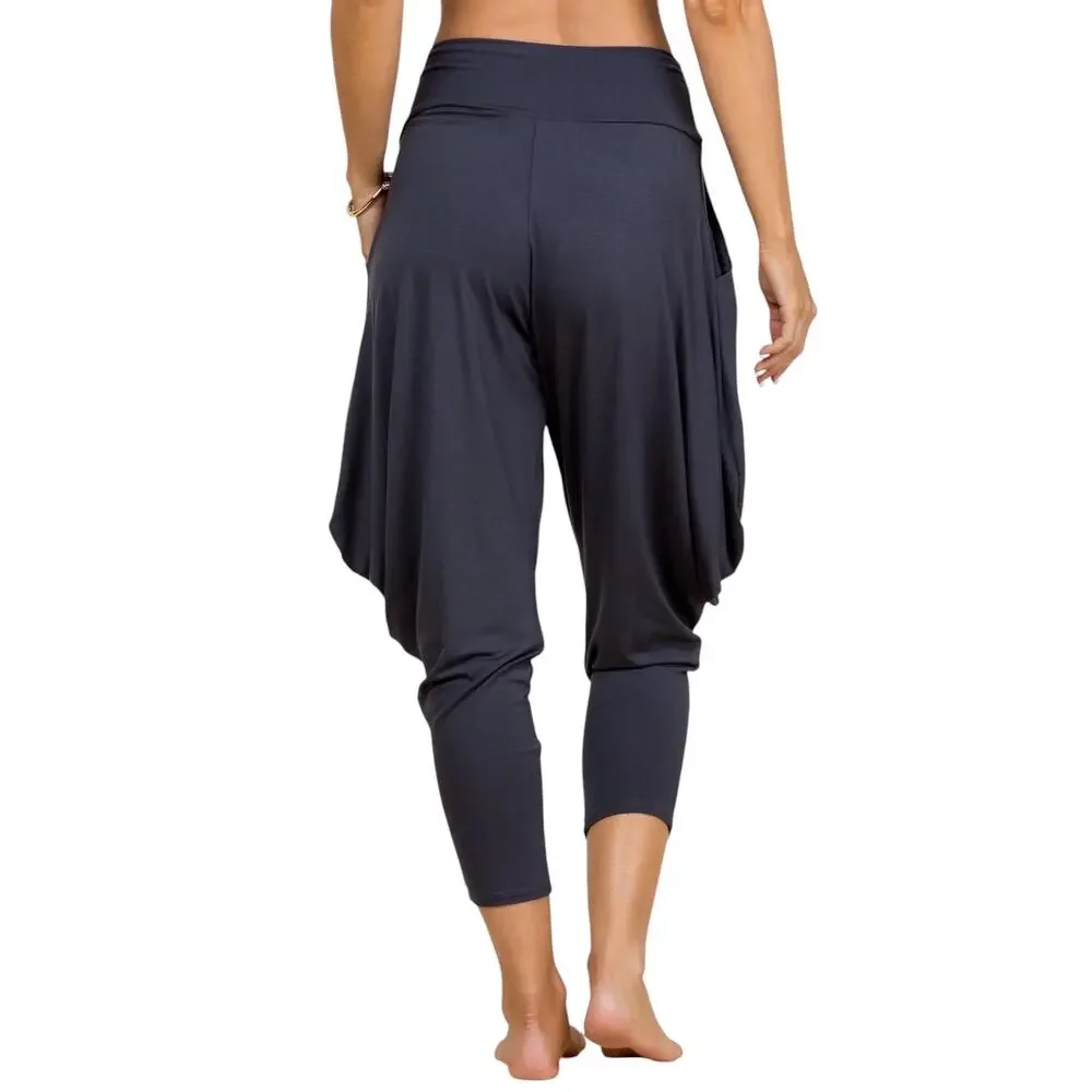 Kooniez Charcoal Harem Pants Size Large Dark Gray Soft Comfy Lounge Yoga - Picture 7 of 8